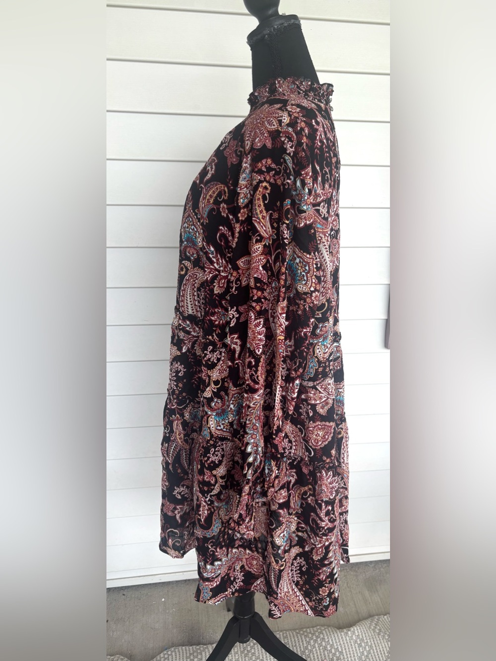 Anthropologie Ruffled Paisley Tiered Cady Dress Size 2X Boho Flowy - Picture 4 of 6